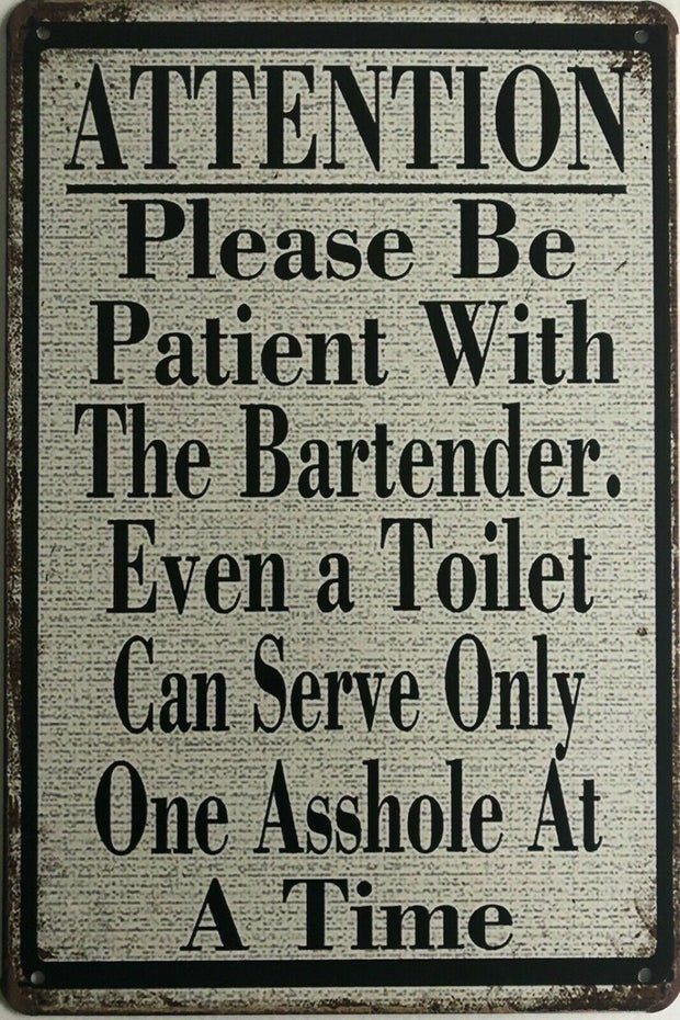 WARNING Garage Rustic Look Vintage Tin Signs Man Cave Shed and Bar SIGN