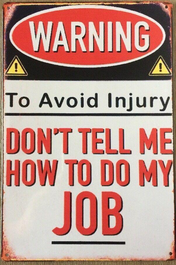 WARNING Garage Rustic Look Vintage Tin Signs Man Cave, Shed and Bar Si