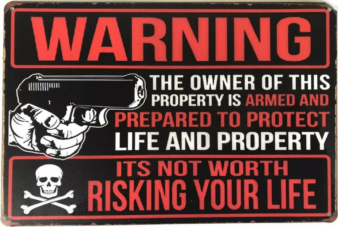 WARNING Garage Rustic Vintage Metal Tin Sign Man Cave,Garage,Shed Bar - Tin Sign Factory Australia