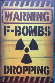 WARNING Garage Rustic Look Vintage Metal Tin Signs Man Cave, Shed and Bar Sign