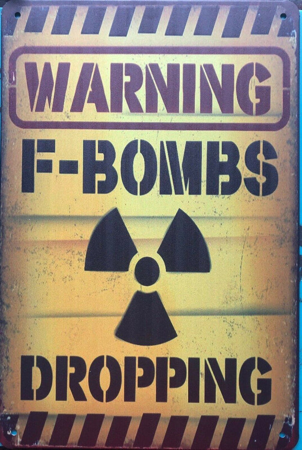 WARNING Garage Rustic Look Vintage Metal Tin Signs Man Cave, Shed and Bar Sign