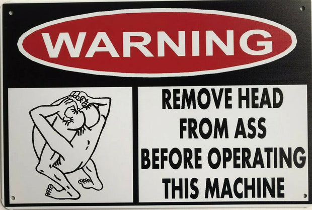 WARNING Garage Rustic Look Vintage Metal Tin Signs Man Cave, Shed and Bar Sign