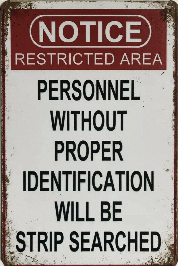 WARNING Garage Rustic Look Vintage Metal Tin Signs Man Cave, Shed and Bar Sign