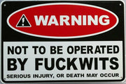 WARNING Rustic Look Vintage Tin Metal Sign Man Cave, Shed-Garage and Bar Sign
