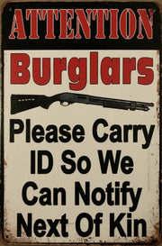 WARNING Rustic Look Vintage Tin Metal Sign Man Cave, Shed-Garage and Bar Sign