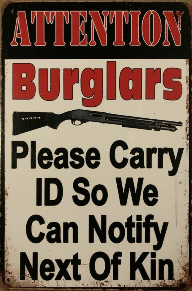 WARNING Rustic Look Vintage Tin Metal Sign Man Cave, Shed-Garage and Bar Sign