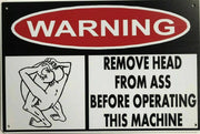 WARNING Rustic Look Vintage Tin Metal Sign Man Cave, Shed-Garage and Bar