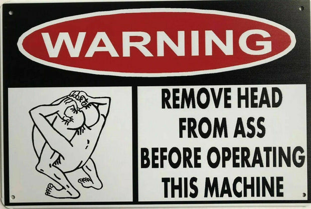 WARNING Rustic Look Vintage Tin Metal Sign Man Cave, Shed-Garage and Bar