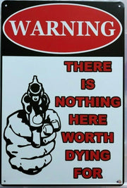 WARNING Tin Metal Sign Rustic Look .. MAN CAVE . brand new. AU SELLER