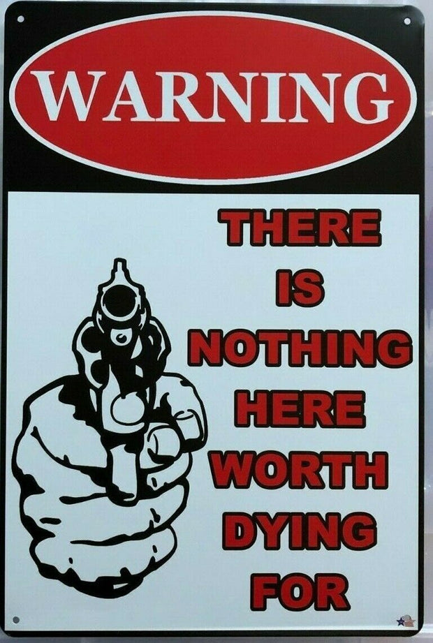 WARNING Tin Metal Sign Rustic Look .. MAN CAVE . brand new. AU SELLER