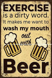 WASH MY MOUTH OUT WITH BEER Funny Retro/ Vintage Tin Metal Sign Man Cave, Wall Home Decor, Shed-Garage, and Bar