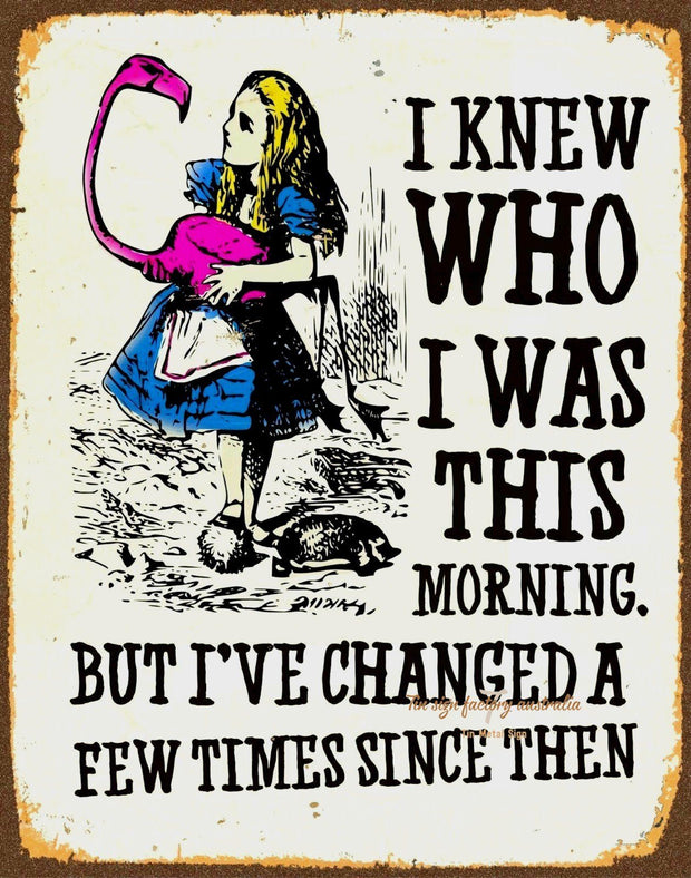 I KNOW WHO I WAS Retro/Vintage Metal Plaque Sign Style Man Cave Garage