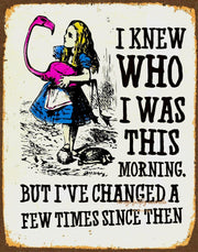 I KNOW WHO I WAS Retro/Vintage Metal Plaque Sign Style Man Cave Garage