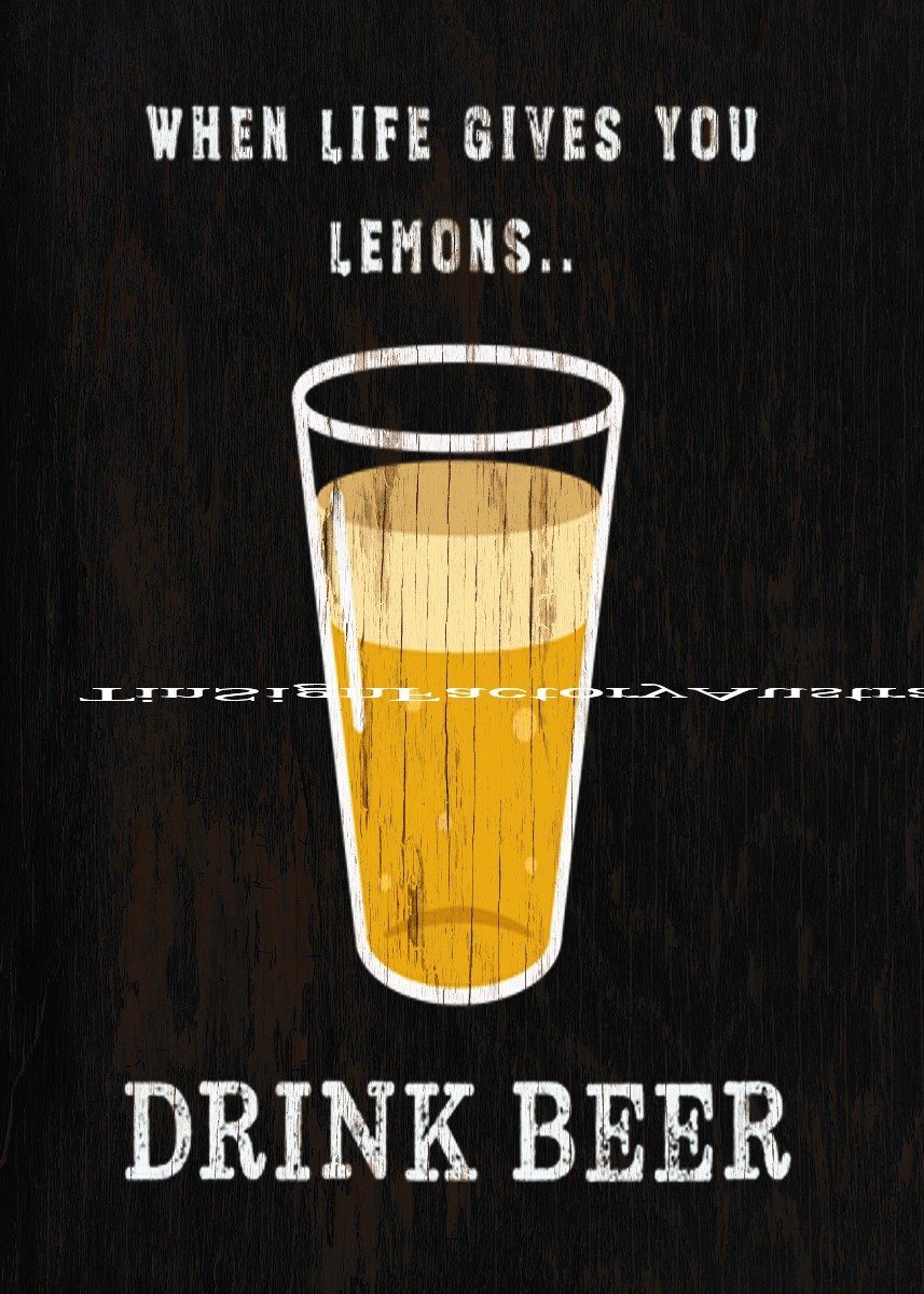 WHEN LIFE GIVES YOU LEMON Funny Tin Metal Sign Man Cave, Shed-Garage & Bar Sign