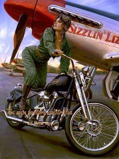 WILD PIN UP GIRL RIDE Rustic Look Vintage Tin Metal Sign Man Cave, Shed-Garage, and Bar