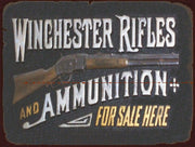WINCHESTER RIFLES & AMMUNITION Rustic Look Vintage Tin Metal Sign Man Cave, Shed-Garage & Bar Sign