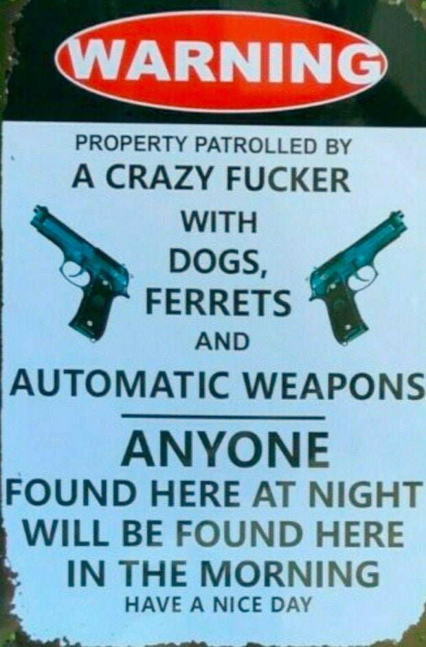 Warning Automatic Weapons tin metal sign MAN CAVE brand new