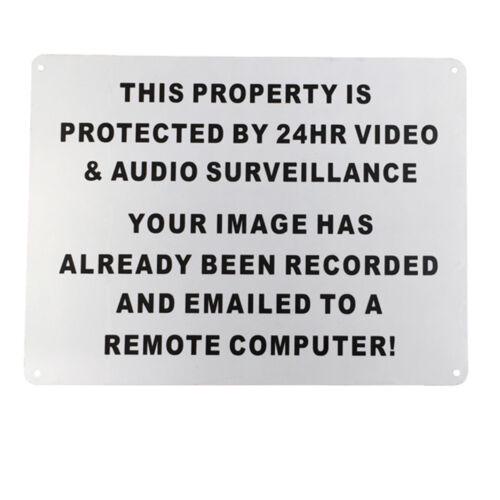 Warning Sign 24HR Video Audio Surveillance Security 200x300mm MetaL CCTV Safety - Tin Sign Factory Australia