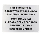 Warning Sign 24HR Video Audio Surveillance Security 200x300mm MetaL CCTV Safety