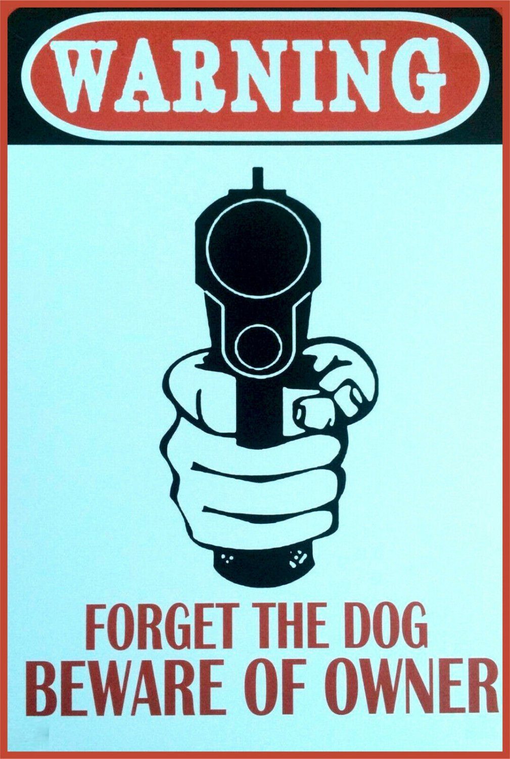 Warning beware of owner security dog brand new tin metal sign MAN CAVE - Tin Sign Factory Australia
