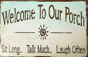 Welcome To Our Porch tin metal sign MAN CAVE brand new