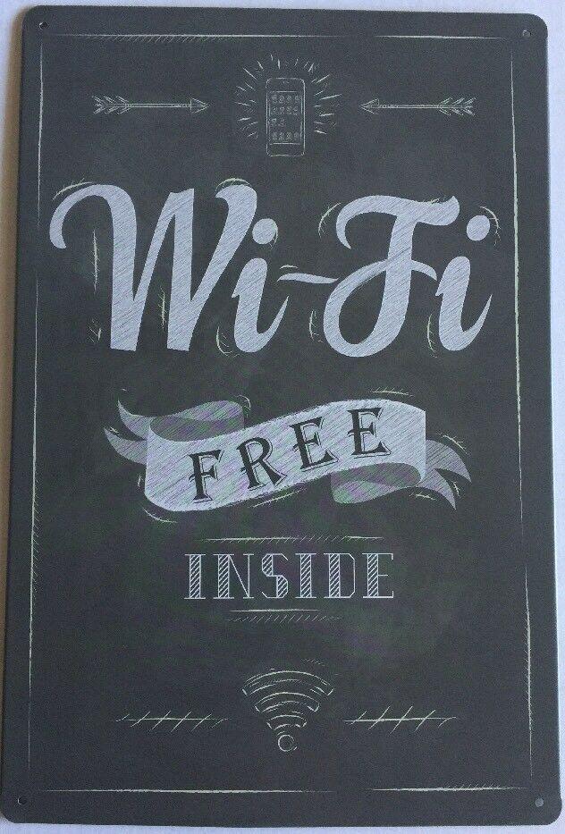 Wifi Free Garage Rustic Vintage Metal Tin Signs Man Cave, Shed and Bar Sign - Tin Sign Factory Australia