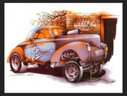 Willys gasser race hot rod rat rod brand new tin metal sign MAN CAVE 40x30cm