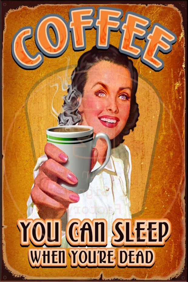 YOU CAN SLEEP Rustic Look Vintage Shed-Garage and Bar Man Cave Tin Metal Sign