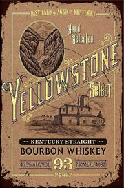YELLOWSTONE SELECT Retro/ Vintage Tin Metal Sign Man Cave, Wall Home Décor, Shed-Garage, and Bar
