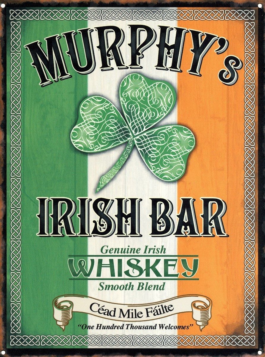 Murphy's Irish Bar Genuine Irish Whiskey Metal Tin Sign free postage - TinSignFactoryAustralia