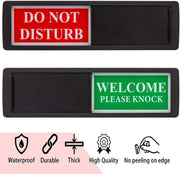 2 Pieces Do Not Disturb Sign,Privacy Sign,Welcome Sign and Please Knock Sign for Office Home Conference Hotel Hospital,Slider Door Indicator Sign-7 X 2 Inch