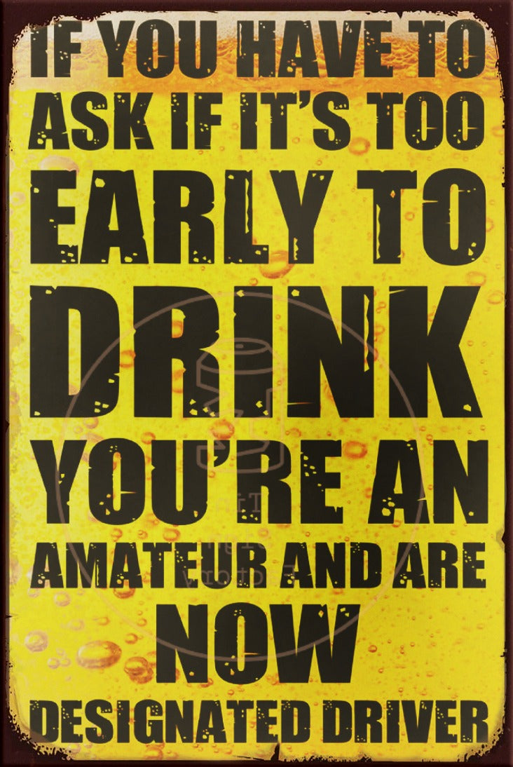 AMATEUR IF YOU ASK Rustic Look Vintage Shed-Garage and Bar Man Cave Tin Metal Sign