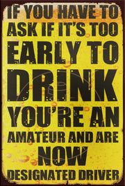 AMATEUR IF YOU ASK Rustic Look Vintage Shed-Garage and Bar Man Cave Tin Metal Sign