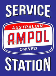 AUSTRALIAN AMPOL Rustic Look Vintage Tin Metal Sign Man Cave, Shed-Garage and Bar