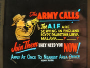 THE ARMY CALLS Rustic Look Vintage Tin Metal Sign Man Cave, Shed-Garage, and Bar