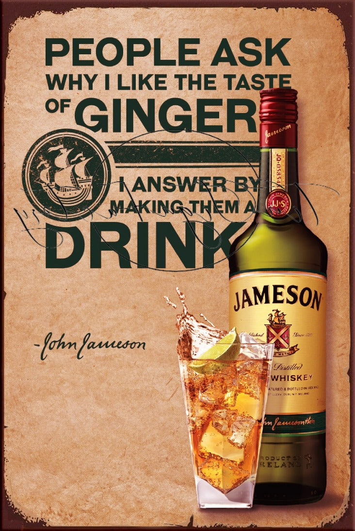 ASK FOR GINGER Retro/ Vintage Tin Metal Sign, Wall Art Home Décor, Shed-Garage, and Bar