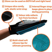 Luxurious Zenify 2-in-1 Pet Grooming Glove: Deshedding Mitt for Dogs and Cats