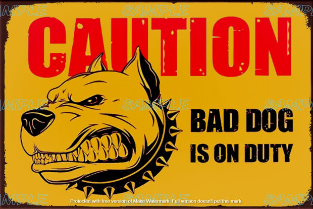 BAD DOG Retro/ Vintage Tin Metal Sign Man Cave, Wall Home Décor, Shed-Garage, and Bar