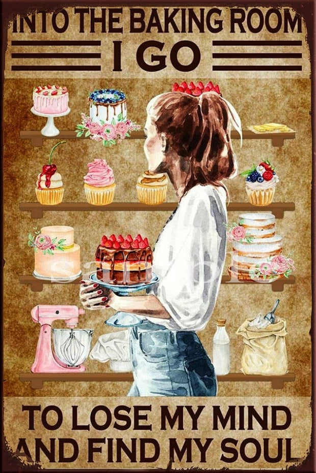BAKING ROOM Retro/ Vintage Wall Home Décor, Shed-Garage and Bar Tin Metal Sign