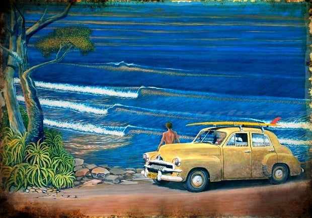 BEACH-SURFING SIGHT ART Retro/Vintage Home Garage Wall Décor Café Resto Bar Tin Metal Sign