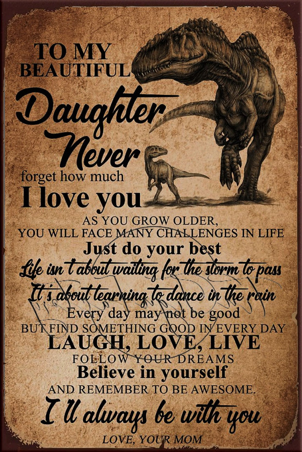 BEAUTIFUL DAUGHTER Retro/ Vintage Tin Metal Sign Man Cave, Wall Home Décor, Shed-Garage, and Bar