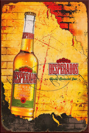 BEER DESPERADO Retro/ Vintage Tin Metal Sign Man Cave, Wall Home Décor, Shed-Garage, and Bar