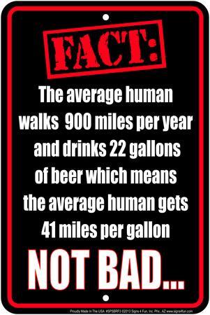 AVERAGE HUMAN WALKS Metal Sign | Free Postage