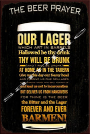 THE BEER PRAYER Rustic Retro/Vintage Home Garage Wall Café Resto or Bar Tin Metal Sign