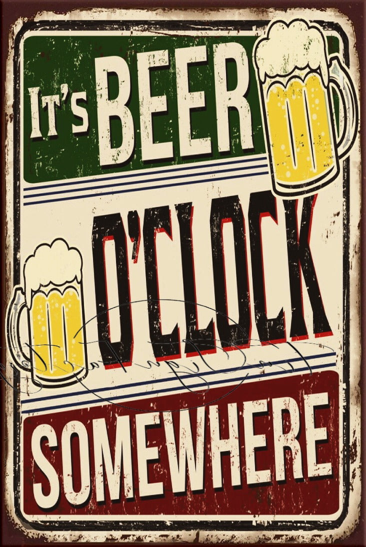 BEER SOMEWHERE Retro/ Vintage Tin Metal Sign Man Cave, Wall Home Décor, Shed-Garage, and Bar
