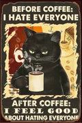 BEFORE & AFTER COFFEE Rustic Look Vintage Shed-Garage and Bar Man Cave Tin Metal Sign