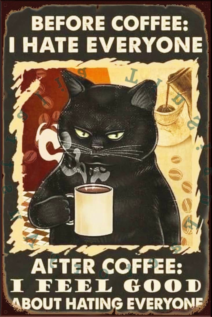 BEFORE & AFTER COFFEE Rustic Look Vintage Shed-Garage and Bar Man Cave Tin Metal Sign