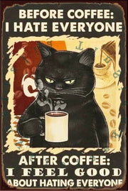 BEFORE & AFTER COFFEE Rustic Look Vintage Shed-Garage and Bar Man Cave Tin Metal Sign