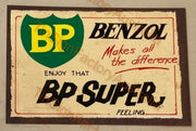 BP SUPER BENZOIL 20x30 CM Sign | Screen Printed By AUSTRALIAN COMPANY