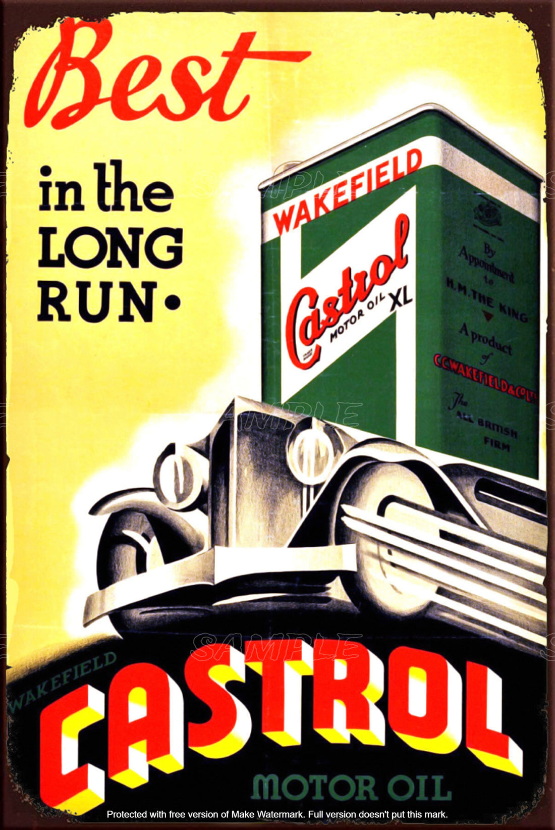 BEST MOTOR OIL Retro/ Vintage Tin Metal Sign Man Cave, Wall Home Décor, Shed-Garage, and Bar